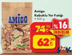 AMİGO KABUKLU YER FISTIĞI 500 G AMİGO KABUKLU YER FISTIĞI 500 G